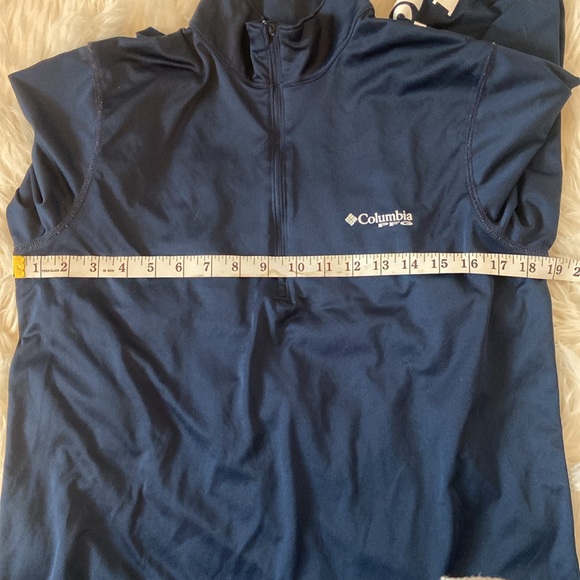 Columbia PFG Omni-Shade Quarter Zip Pullover Jacket Athletic Navy Blue Small - Picture 10 of 10